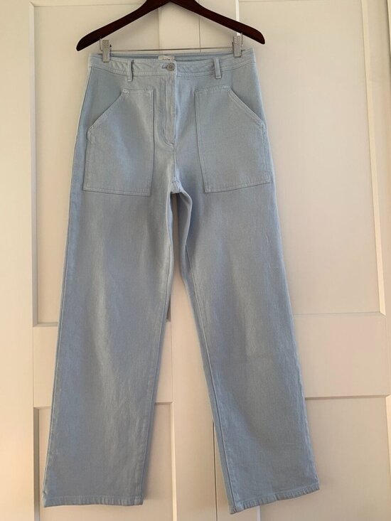 Wilfred Pants - Wilfred Modern Utility pant Light Blue mid-rise Straight Leg size 8